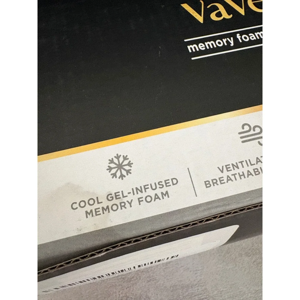 VaVerto Memory Foam Camping Pillow Gray Gel Infused Bamboo Cover New